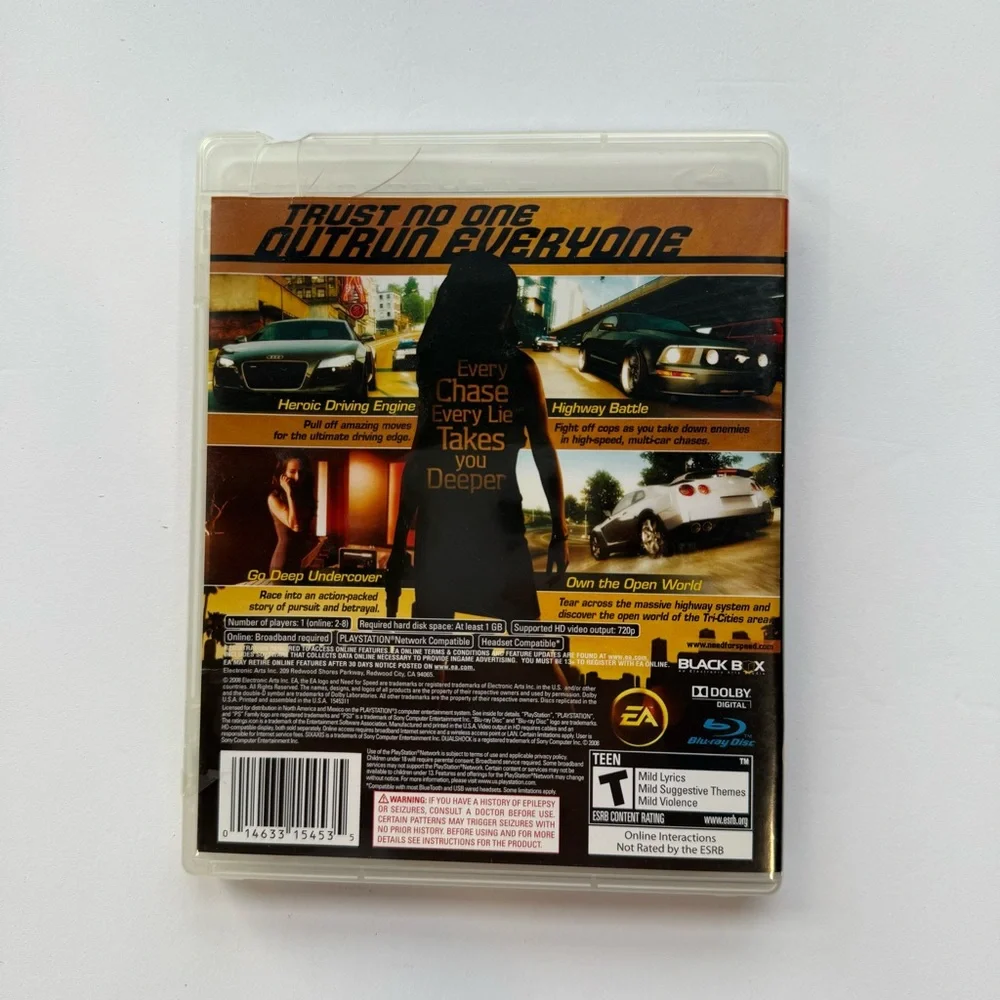 Need for Speed:‎ Undercover (Sony PlayStation 3, 2008) PS3 CIB Cracked Case